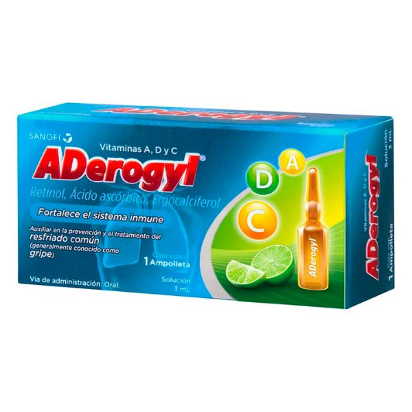 Aderogyl Caja Con 1 Ampolleta Oral de 3 ml – Farmacia Sanorim