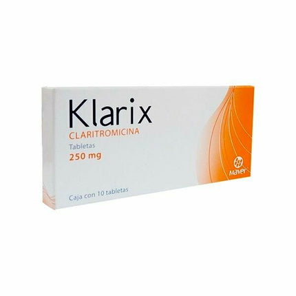 Klarix (Claritromicina) 250 mg Caja con 10 Tabletas