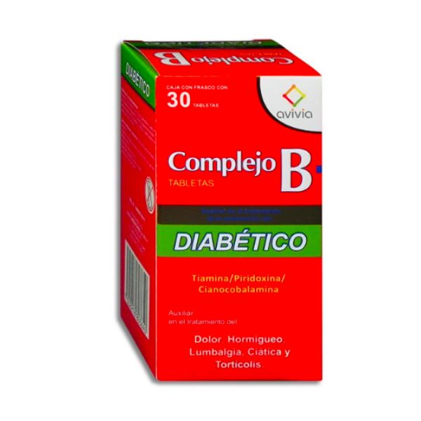 Complejo B Diabético Caja Con Frasco Con 30 Tabletas – Farmacia Sanorim