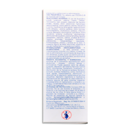 Fidoin Q (Ibuprofeno) Infantil 2 g/ 100 mL Caja con Frasco con 120 mL