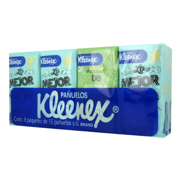 Pañuelos Faciales Kleenex 8 Paquetes de 15 Pañuelos | Chedraui - Chedraui —  Tu supermercado en línea