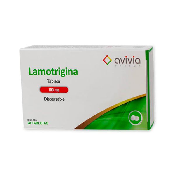 Lamotrigina 100 mg Dispersable Caja con 28 Tabletas