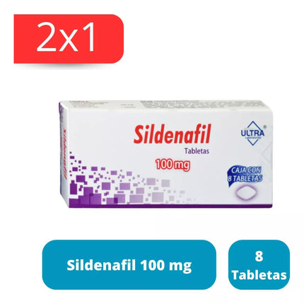 Sildenafil 100 Mg Caja Con 8 Tabletas 2x1 Genérico De Viagra