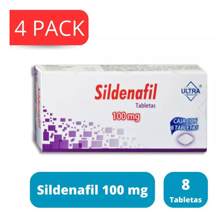 Sildenafil 100 Mg Ultra 32 Tabletas Pack Genérico De Viagra