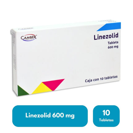 Linezolid 600 mg caja con 10 tabletas Laboratorios Camber