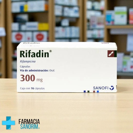 Rifampicina 300mg Rifadin Caja con 16 Cápsulas Sanofi