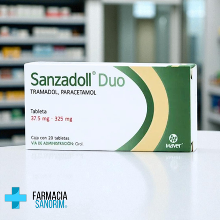 Sanzadoll Duo (Tramadol, Paracetamol) 37.5mg-325mg 20 Tabletas Maver