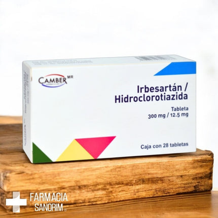 Irbesartán / Hidroclorotiazida 300 Mg / 12.5 Mg Caja con 28 Tabletas Camber Laboratorios