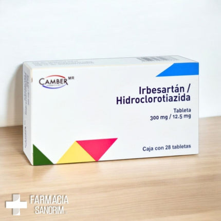 Irbesartán / Hidroclorotiazida 300 Mg / 12.5 Mg Caja con 28 Tabletas Camber Laboratorios