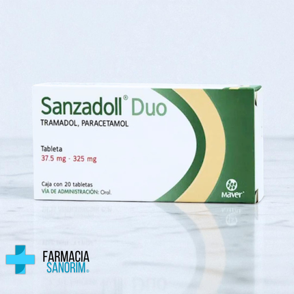 Sanzadoll Duo (Tramadol, Paracetamol) 37.5mg-325mg 20 Tabletas Maver