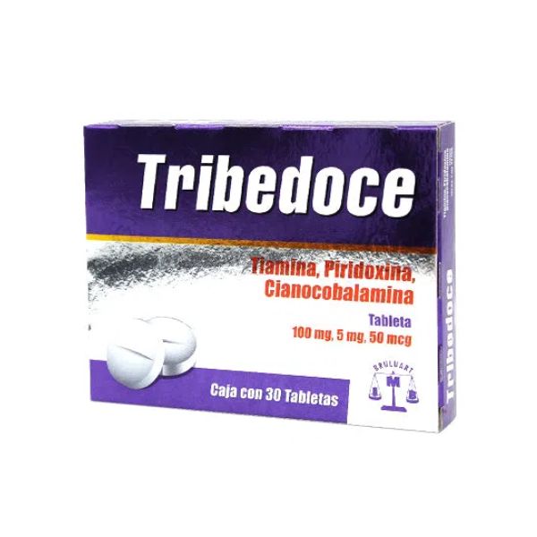 Tribedoce (Tiamina / Piridoxina / Cianocobalamina) Caja con 30 Tableta