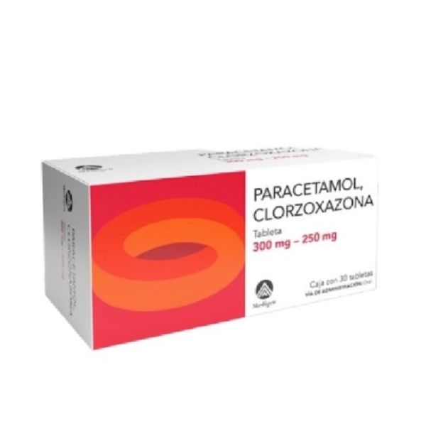 Paracetamol Clorzoxazona 300 Mg 250 Mg Caja Con 30 Tabletas