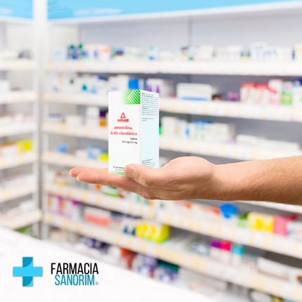 Amoxicilina, Ácido Clavulánico 875mg/125 mg Lab. Amsa Fco. 10 Tab.