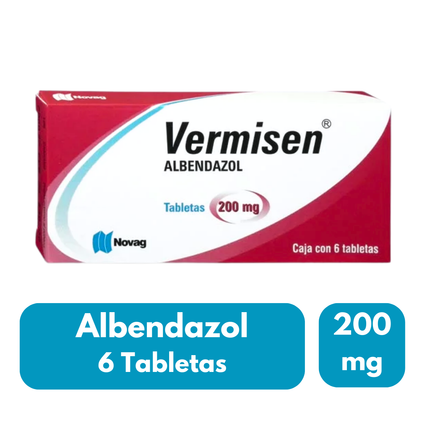 Albendazol 200mg Vermisen Caja con 6 Tabletas