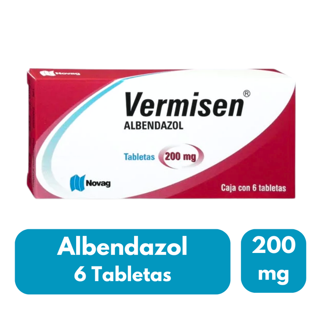 Albendazol 200mg Vermisen Caja con 6 Tabletas