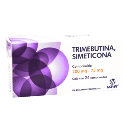 Trimebutina/Simeticona 200 mg /75 mg Caja con 24 Comprimidos
