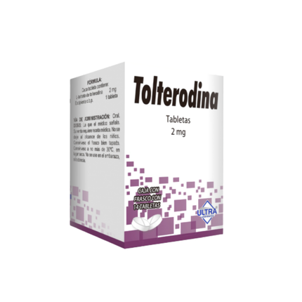 Tolterodina 2 mg Caja con 14 Tabletas