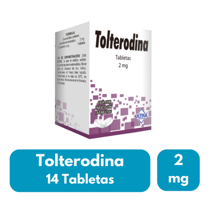 Tolterodina 2 mg Caja con 14 Tabletas