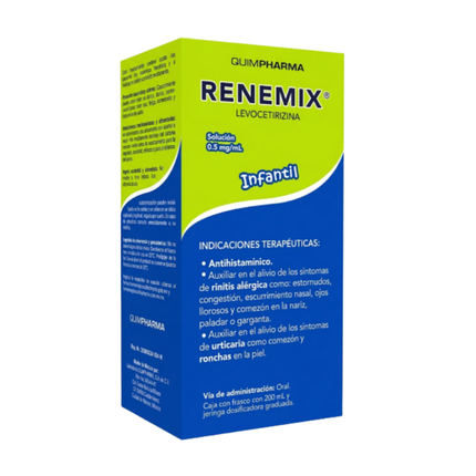 Renemix (Levocetirizina) 0.5 Mg/ml Solución Caja con Frasco con 200 mL