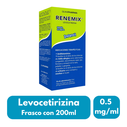 Renemix (Levocetirizina) 0.5 Mg/ml Solución Caja con Frasco con 200 mL