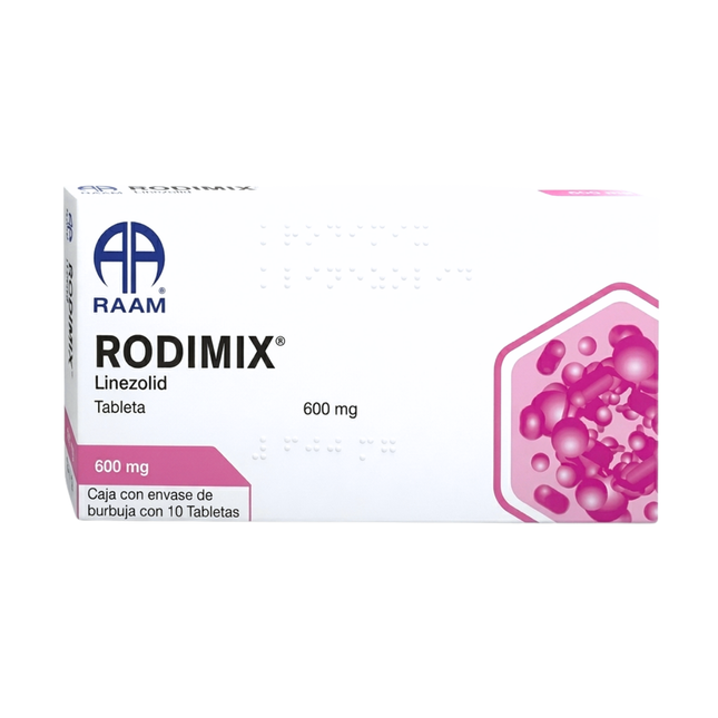 Rodimix (Linezolid) 600 mg Caja con 10 Tabletas