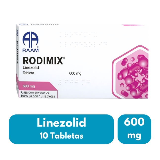 Rodimix (Linezolid) 600 mg Caja con 10 Tabletas