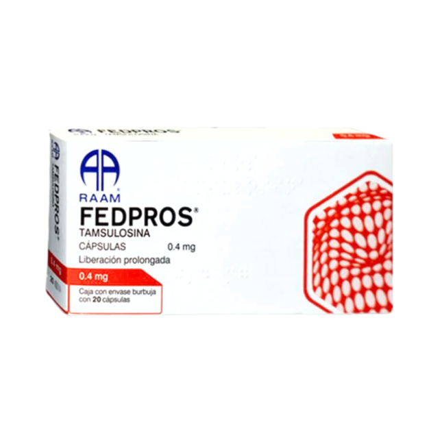 Fedpros (Tamsulosina) 0.4 mg Caja con 20 Cápsulas
