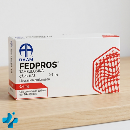 Fedpros (Tamsulosina) 0.4 mg Caja con 20 Cápsulas