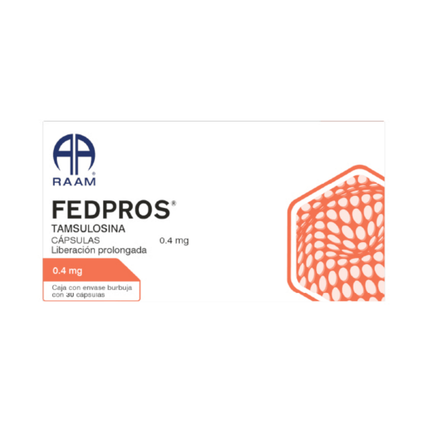 Fedpros (Tamsulosina) 0.4 mg Caja con 30 Cápsulas