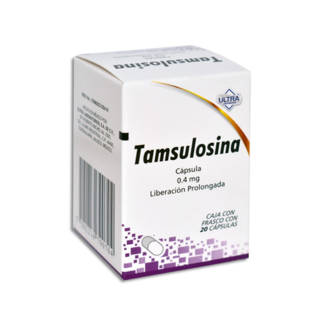 Tamsulosina 0.4mg Liberación Prolongada Frasco con 20 Cápsulas Ultra Laboratorios
