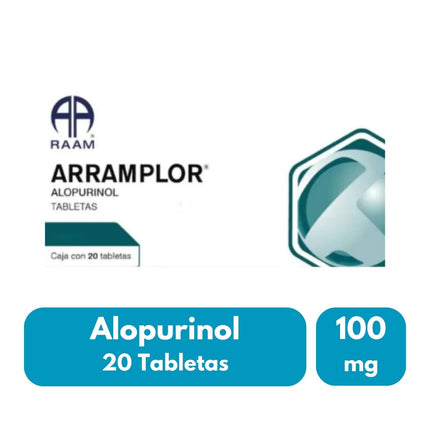 Arramplor (Alopurinol) 100 mg Caja con 20 Tabletas