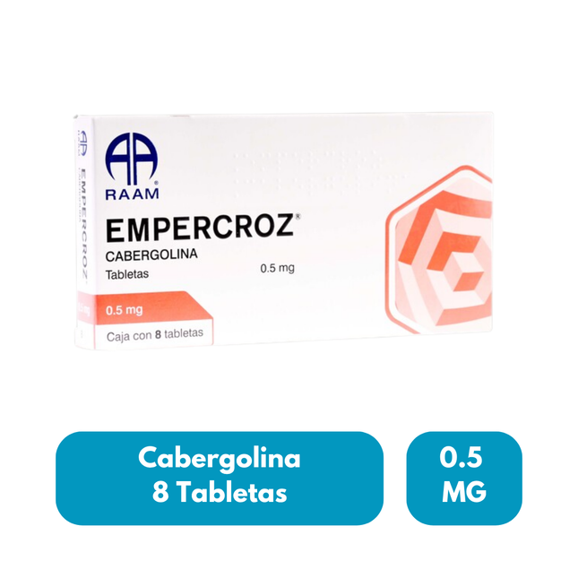 Cabergolina 0.5 mg 8 Tabletas Empercroz RAAM