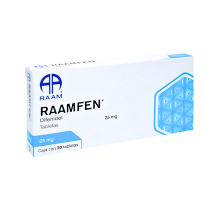 Difenidol 25 mg 30 Tabletas Raamfen RAAM