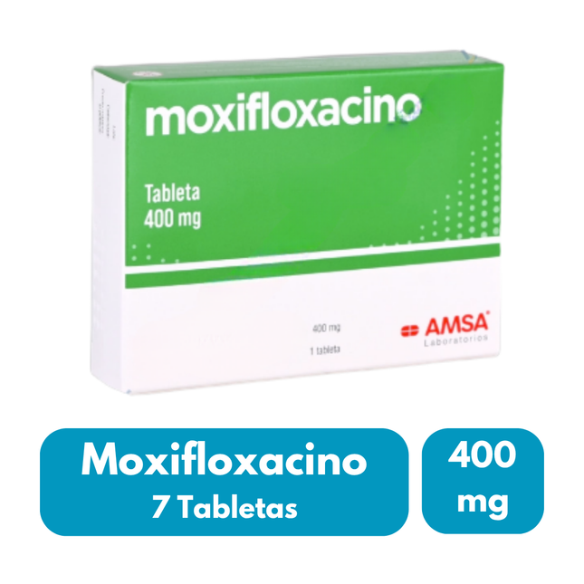 Moxifloxacino 400mg  Caja con 7 Tabletas Amsa