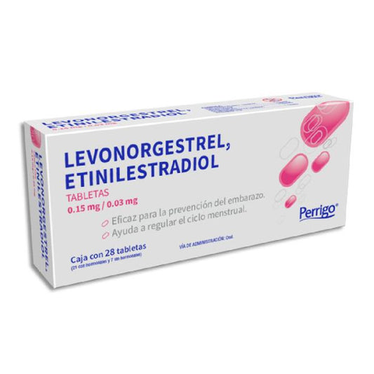 Levonorgestrel/Etinilestradiol 0.15mg/0.03mg Caja con 28 Tabletas