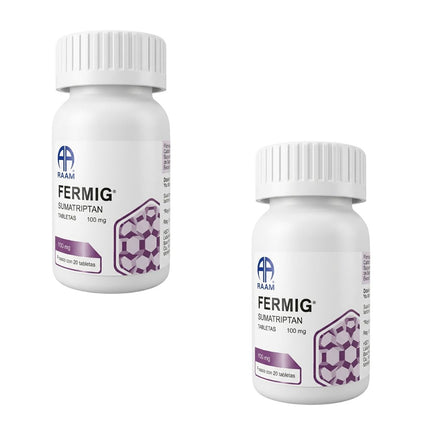 Fermig (Sumatriptan) 100 mg Frasco con 20 Tabletas