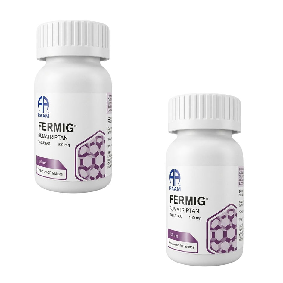Fermig (Sumatriptan) 100 mg Frasco con 20 Tabletas – Farmacia Sanorim
