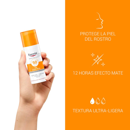 Protector Solar Eucerin Sun Gel Oil Control FPS 50+ Toque Seco 50 ml