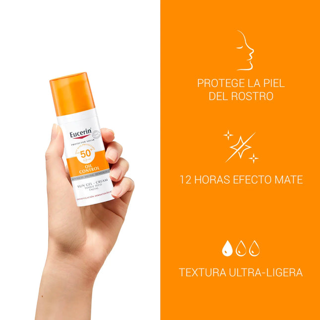 Protector Solar Eucerin Sun Gel Oil Control FPS 50+ Toque Seco 50 ml