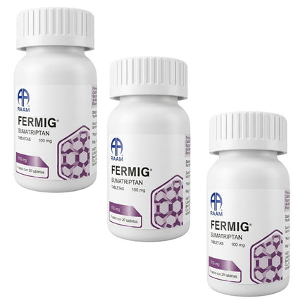 Fermig (Sumatriptan) 100 mg Frasco con 20 Tabletas