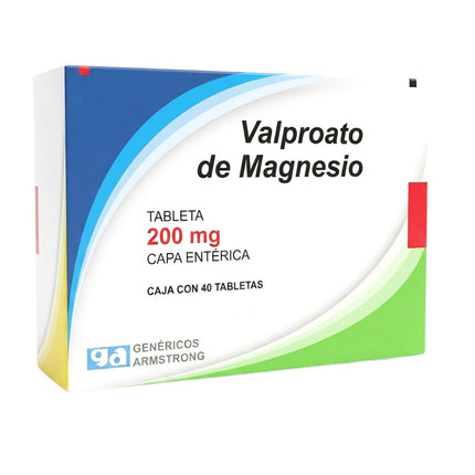 Valproato De Magnesio 200 mg Caja con 40 Tabletas