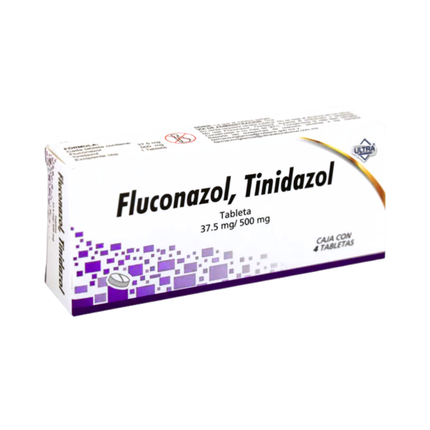 Fluconazol 37.5 mg Tinidazol 500 mg Caja con 4 Tabletas