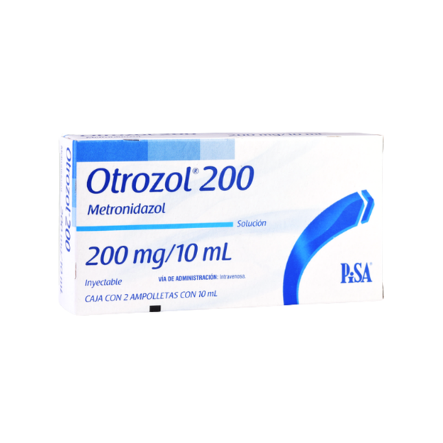 Otrozol 200 mg/10ml Metronidazol Caja c/2 ampolletas PiSA