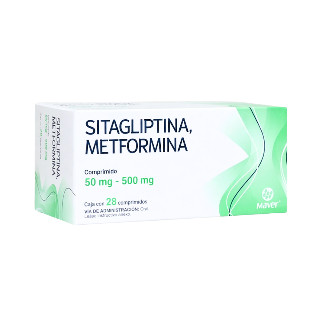 Sitagliptina / Metformina 50 mg / 500 mg Caja con 28 comprimidos | Mav ...