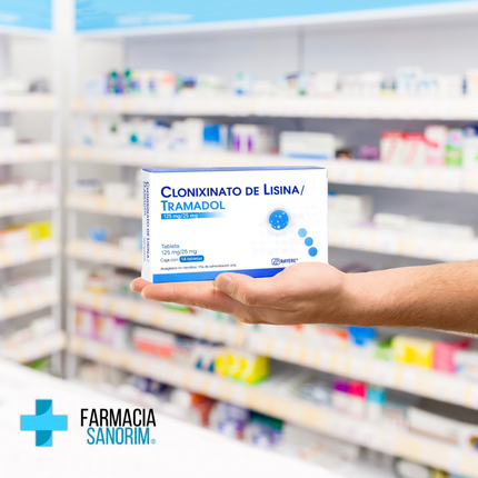 Clonixinato de Lisina 125 mg Tramadol 25mg Caja con 14 Tabletas