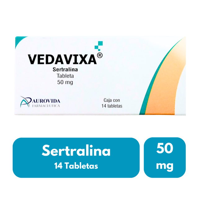 Vedavixa (Sertralina) 50 mg Caja con 14 Tabletas