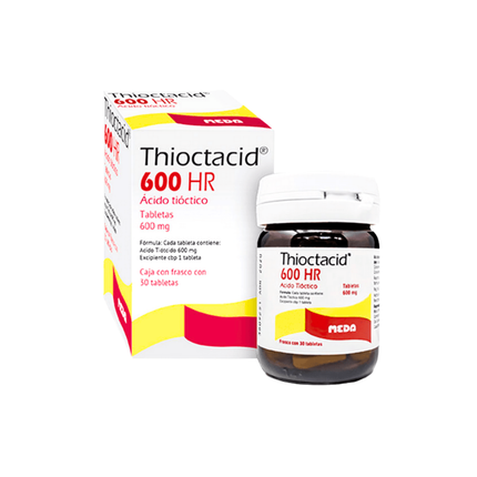 Acido Tioctico 600mg Thioctacid Caja Con Frasco con 30 Tabletas