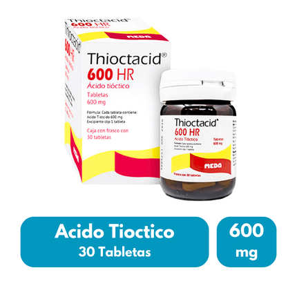 Acido Tioctico 600mg Thioctacid Caja Con Frasco con 30 Tabletas