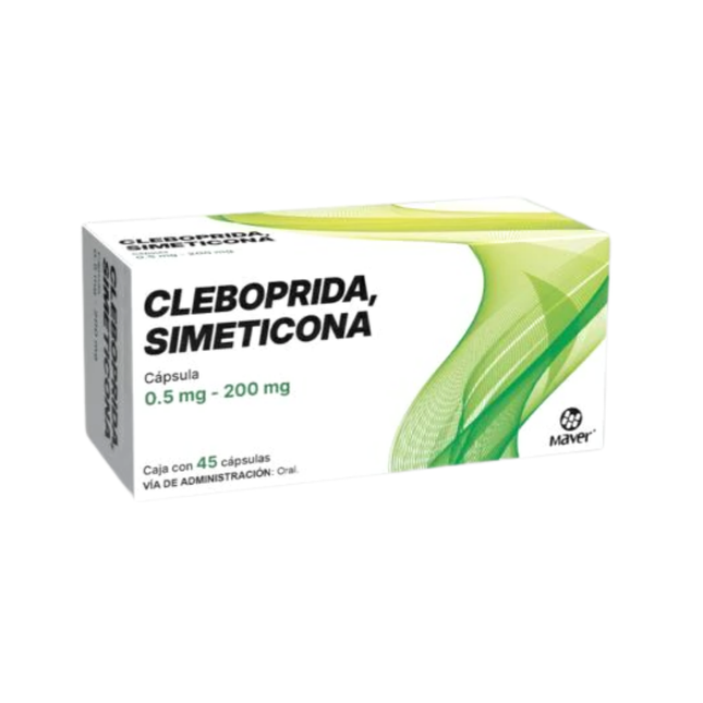 Cleboprida / Simeticona 0.5 mg / 200 mg Caja con 45 Capsulas