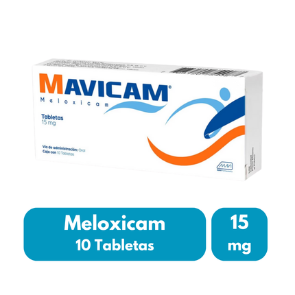 Mavicam (Meloxicam) 15mg Caja con 10 Tabletas